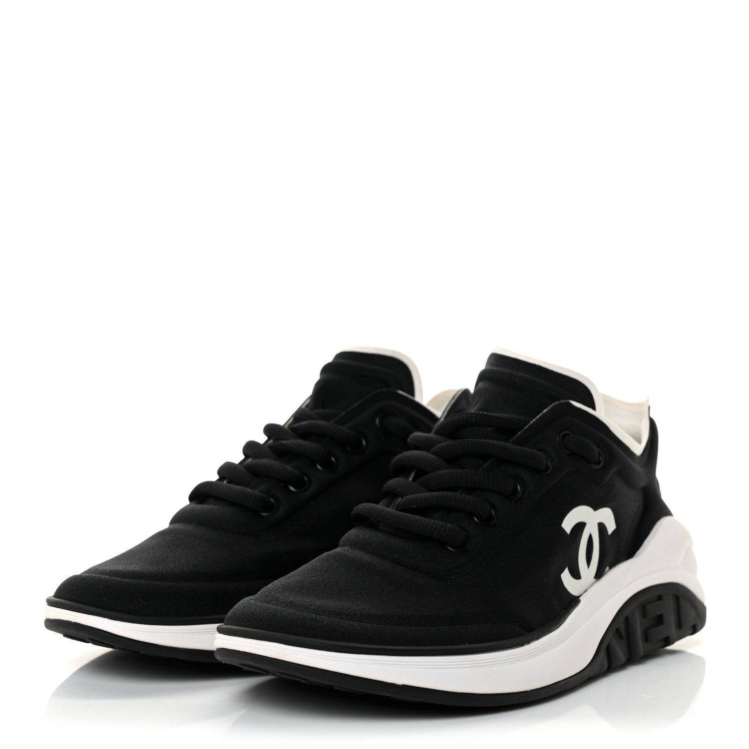 Chanel Lycra CC Sneakers 35.5 Black 3 of 7