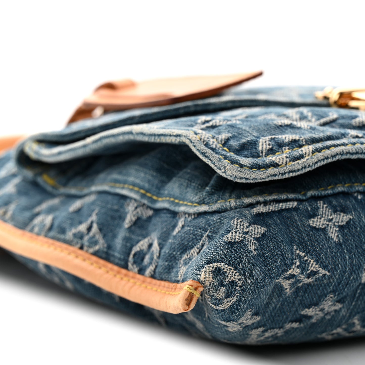Monogram Denim Sac Plat Blue
