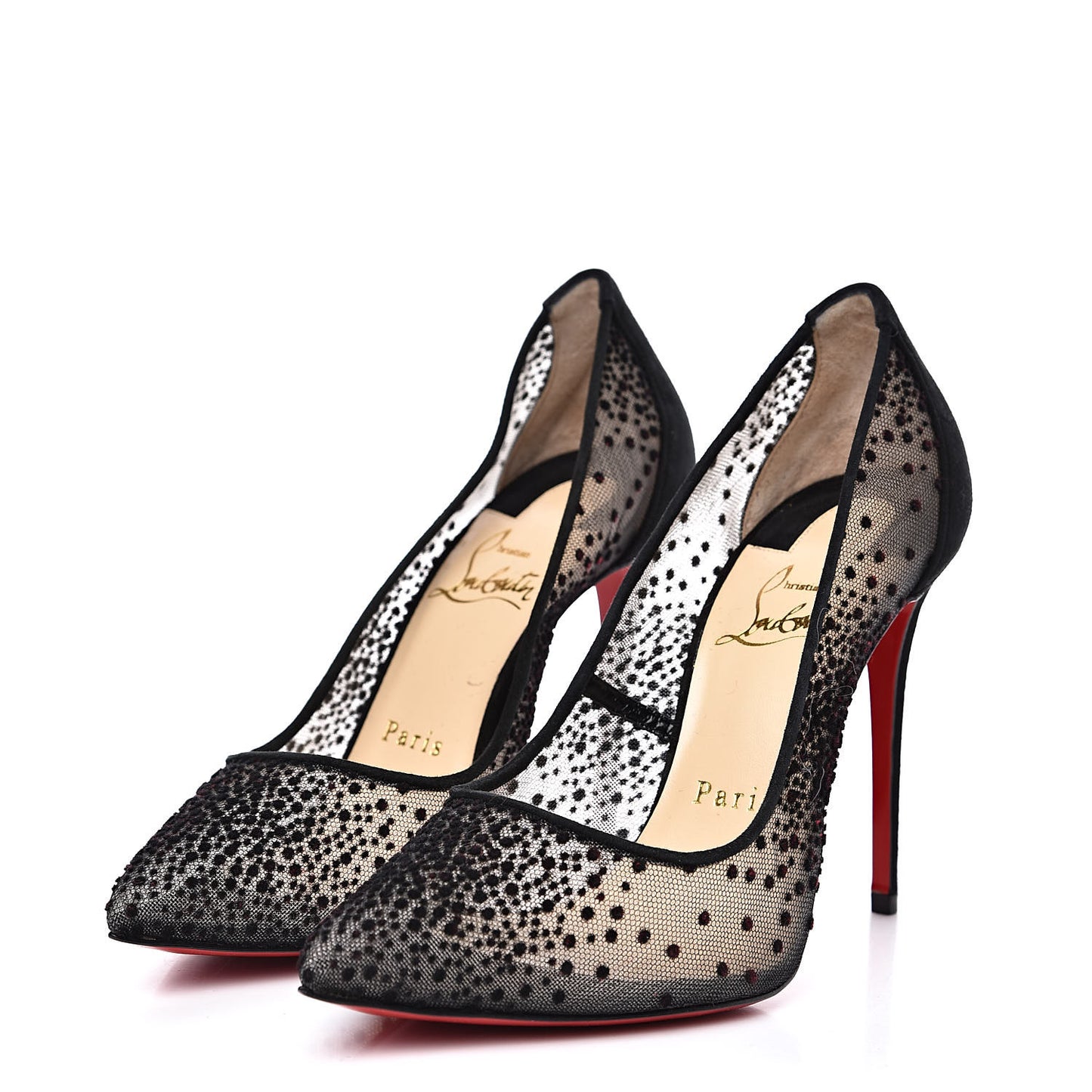 Plumeti Chiffon Suede Follies Lace 100 Pumps 36 Black