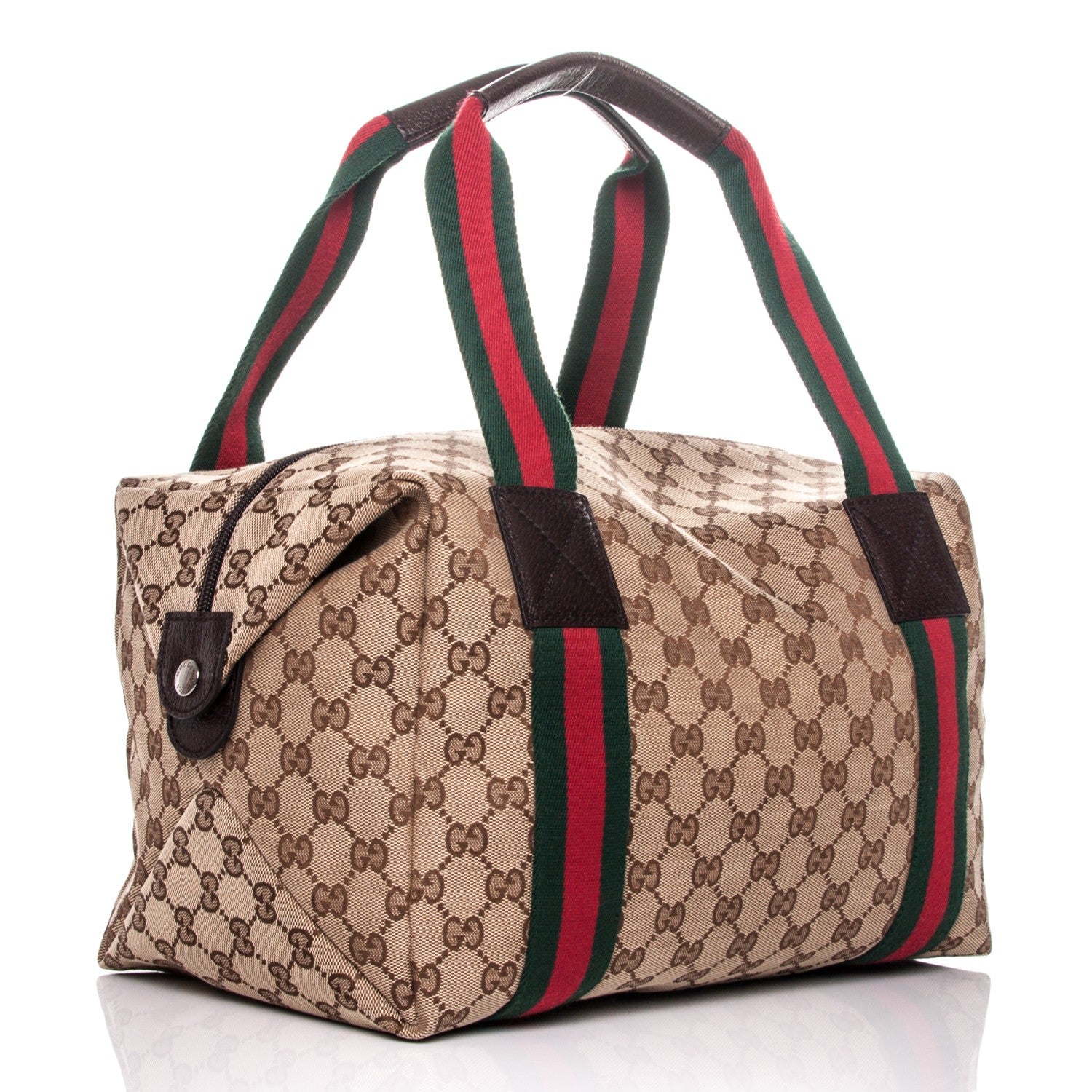 Gucci Monogram Web Tote Dark Brown 3 of 7