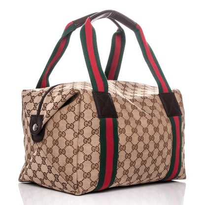 Gucci Monogram Web Tote Dark Brown 3 of 7