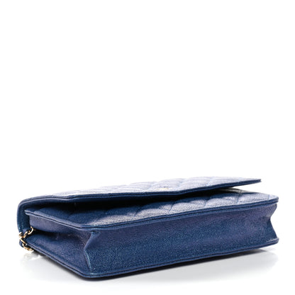 Chanel Iridescent Caviar Quilted Wallet on Chain WOC Dark Blue 4 of 12