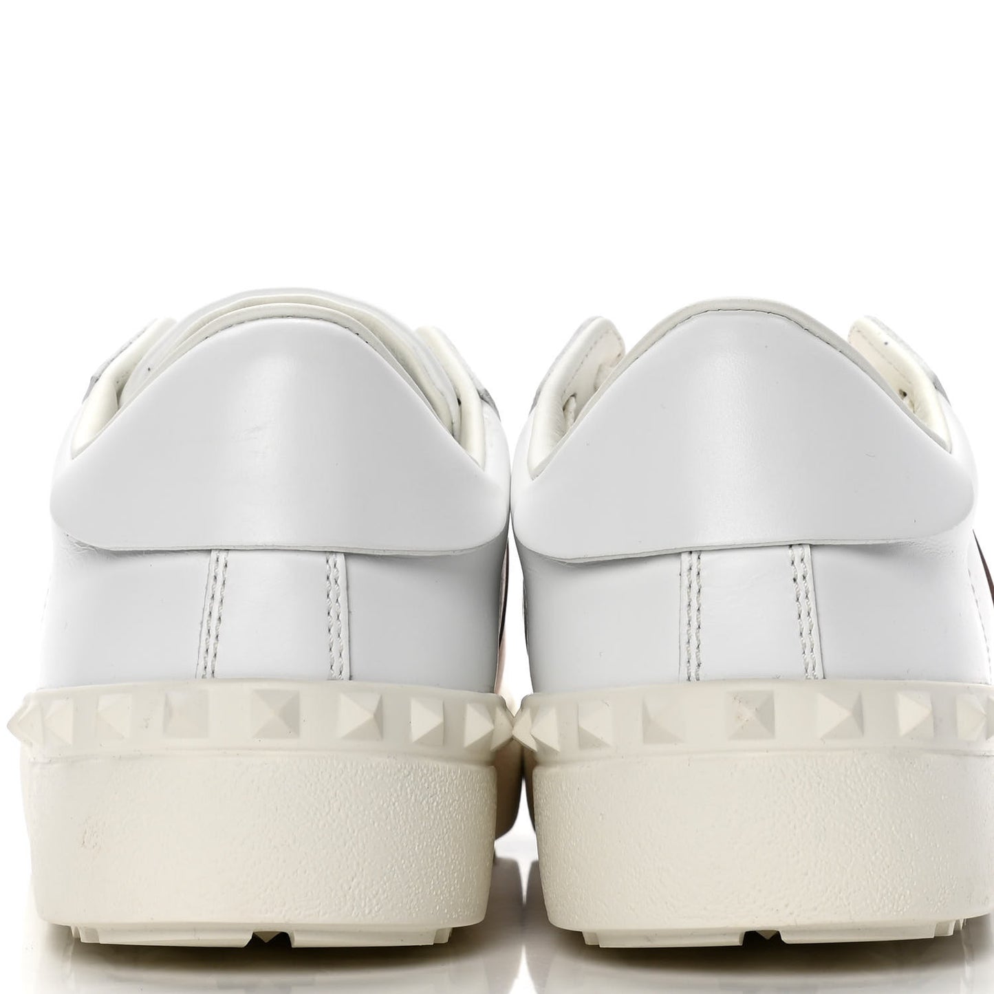 Calfskin Rockstud Open Sneakers 39.5 White Rose Gold