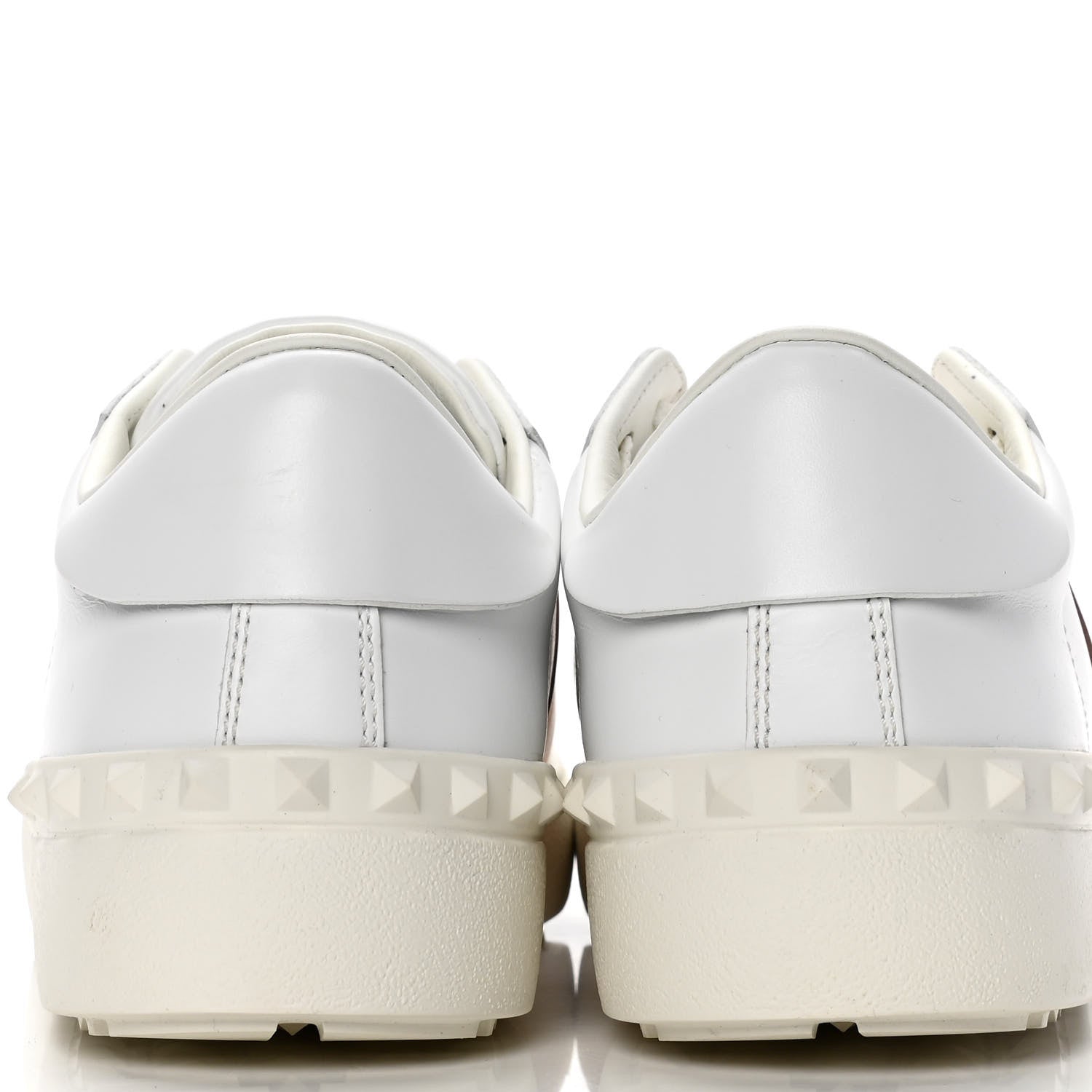Valentino Garavani Calfskin Rockstud Open Sneakers 39.5 White Rose Gold 6 of 9