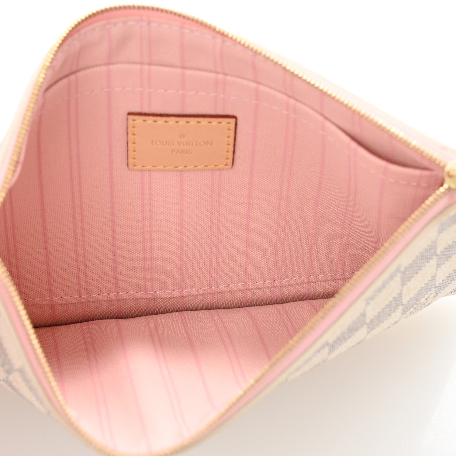 Louis Vuitton Damier Azur Neverfull MM GM Pochette Rose Ballerine 5 of 11