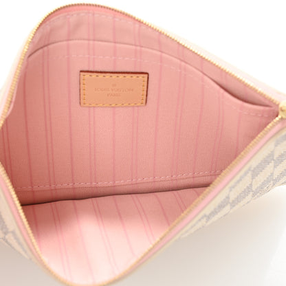 Louis Vuitton Damier Azur Neverfull MM GM Pochette Rose Ballerine 5 of 11