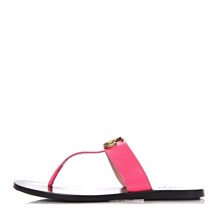 Gucci Calfskin GG Marmont Thong Sandals 38 Fuxia Fluo 1 of 20