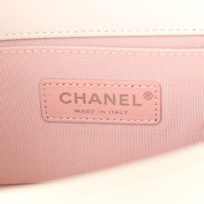 Chanel Calfskin Pearl Chevron Small Boy Flap White 6 of 10