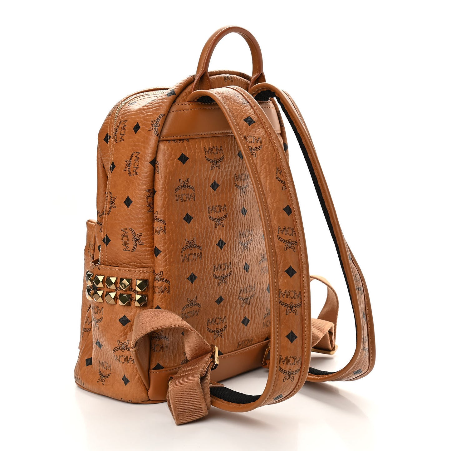 Visetos Small Side Stud Stark Backpack Cognac