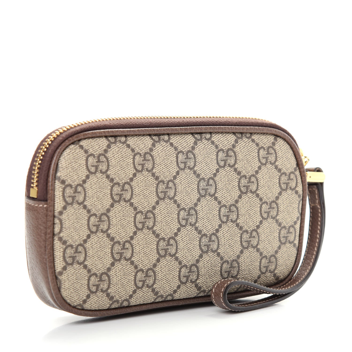 Gucci GG Supreme Monogram Ophidia Phone Case Wristlet Brown 3 of 8