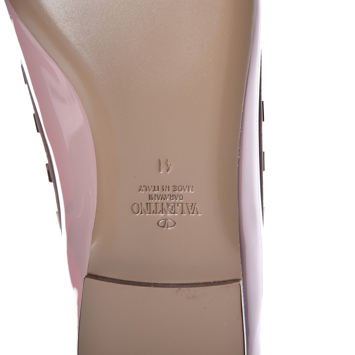 Valentino Garavani Patent Nappa Rockstud Ballerina Flats 41 Water Rose Poudre 6 of 8