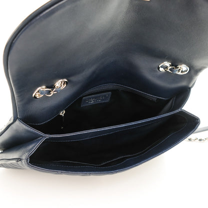 Chanel Lambskin Quilted Large Pagode Piping Flap Dark Navy Blue 5 of 7
