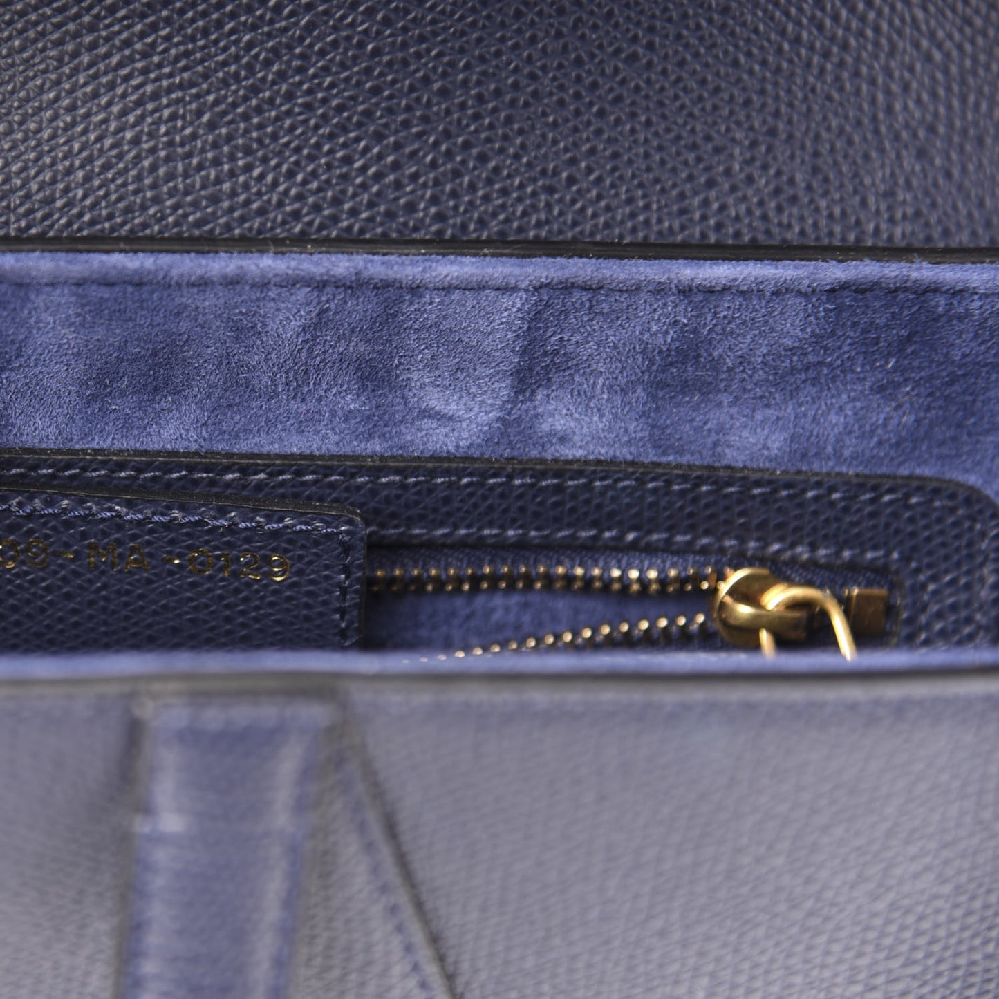 Grained Calfskin Saddle Bag Navy
