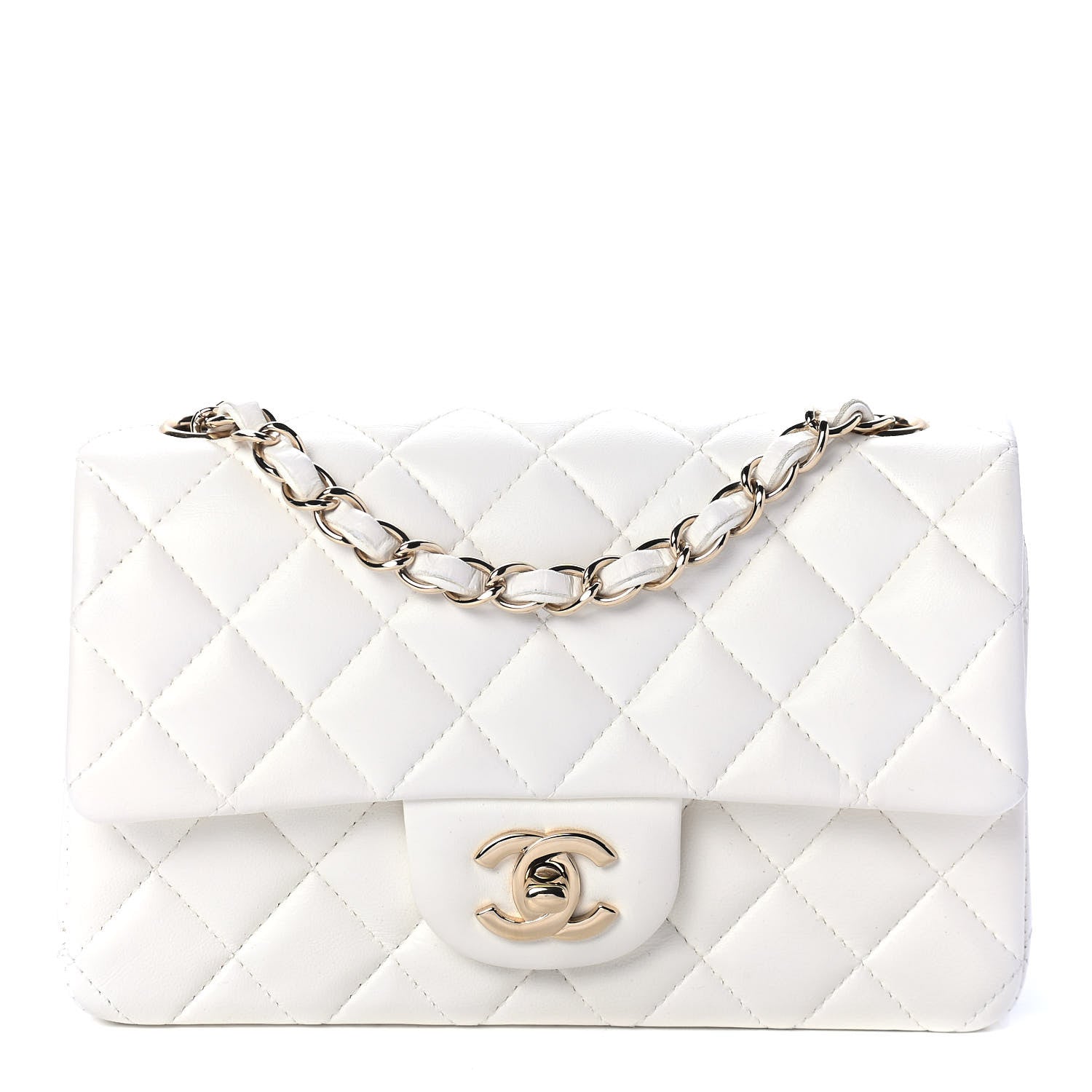 Chanel Lambskin Quilted Mini Rectangular Flap White 1 of 4