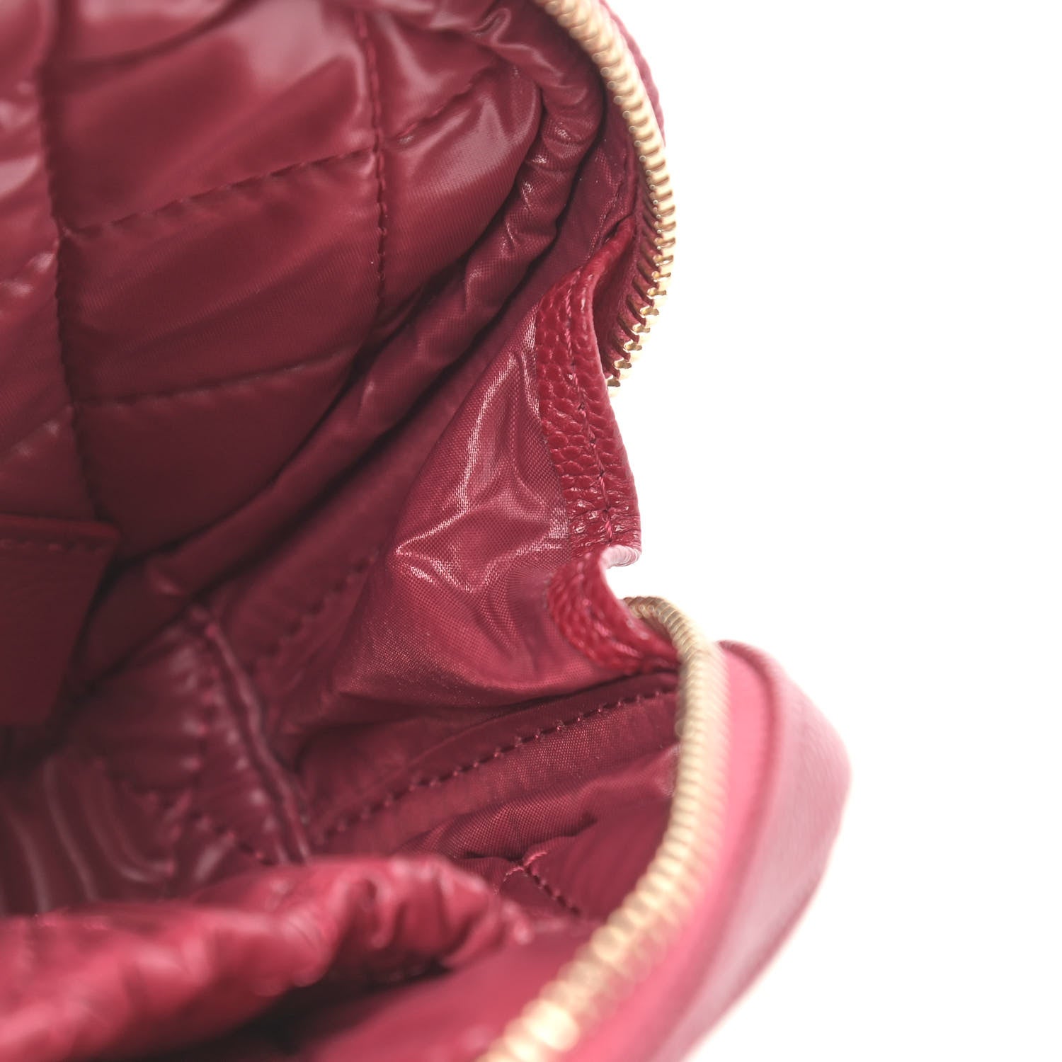 Chanel Caviar Quilted Small Curvy Pouch Cosmetic Case Red 8 of 14