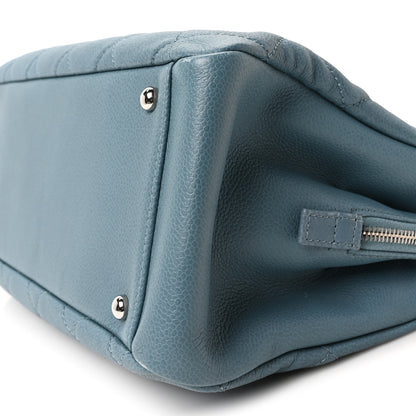 Chanel Caviar Quilted CC Timeless Soft Tote Blue 10 of 10