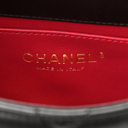 Chanel Lambskin Enamel Quilted Mini Pending CC Square Flap Black 6 of 11