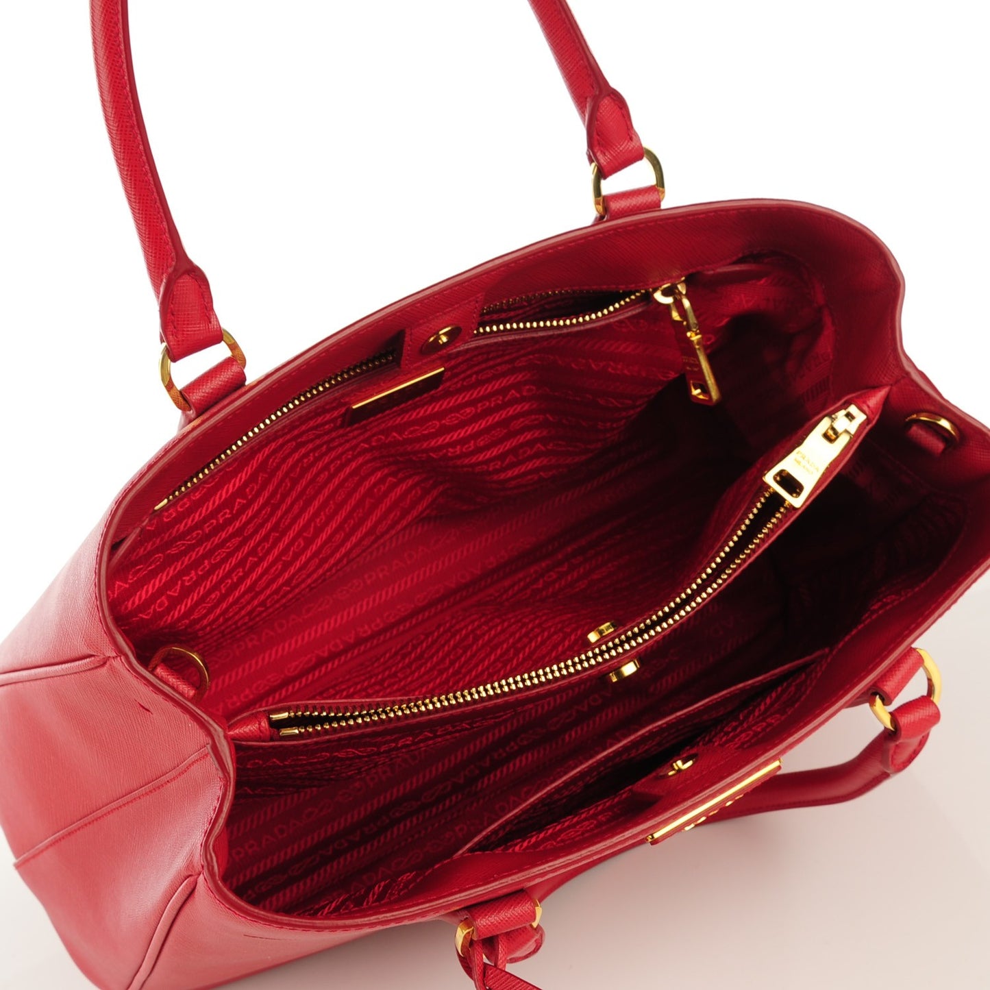 Saffiano Lux Medium Tote Fuoco