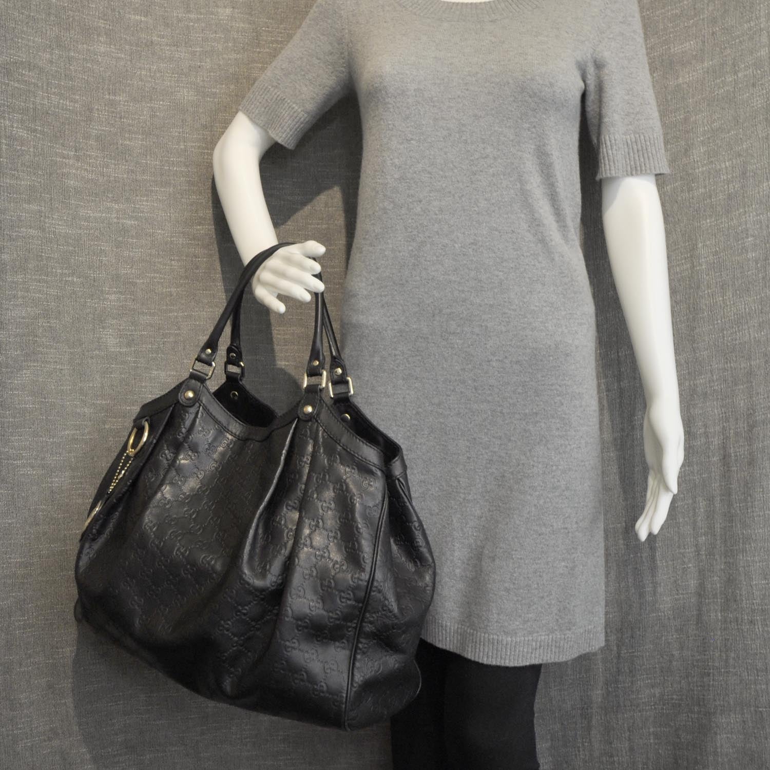 Gucci Guccissima Large Sukey Tote Black 2 of 6