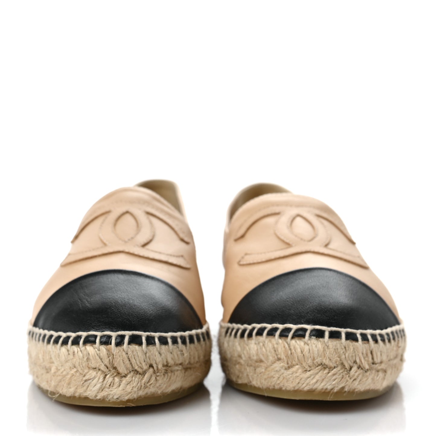 Lambskin CC Espadrilles 38 Beige Black