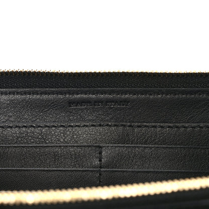 Burberry Calfskin Haymarket Check Elmore Zip Around Wallet Black 7 of 9