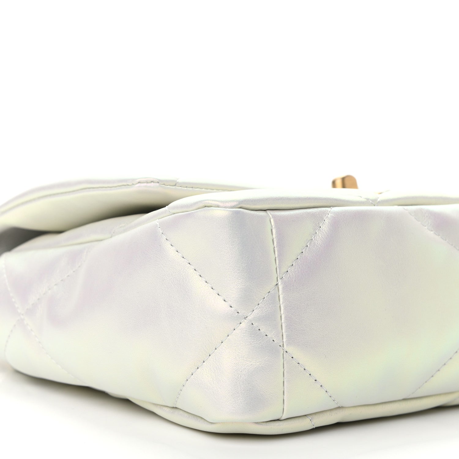 Chanel Iridescent Calfskin Quilted Medium Chanel 19 Flap White 9 of 11