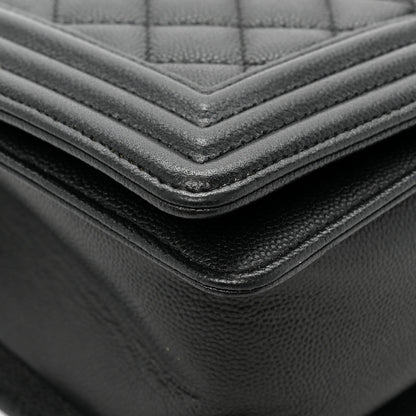 Chanel Caviar Quilted Medium Boy Flap So Black 10 of 13