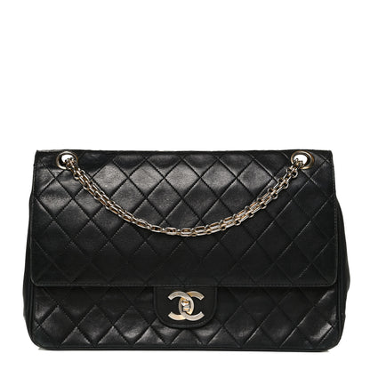 Chanel Lambskin Quilted Medium Double Flap Bijoux Chain Black 1 of 9