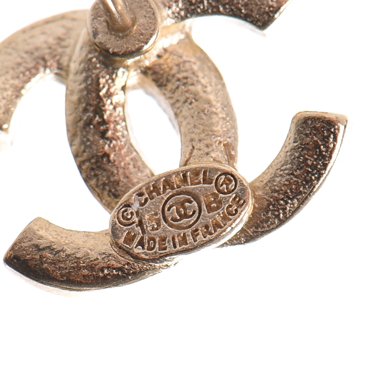 Chanel Crystal CC Earrings Gold 5 of 6