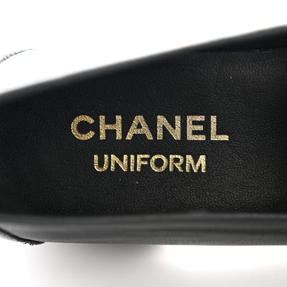 Chanel Calfskin Mens Stitched CC Loafers 37 Black 6 of 8