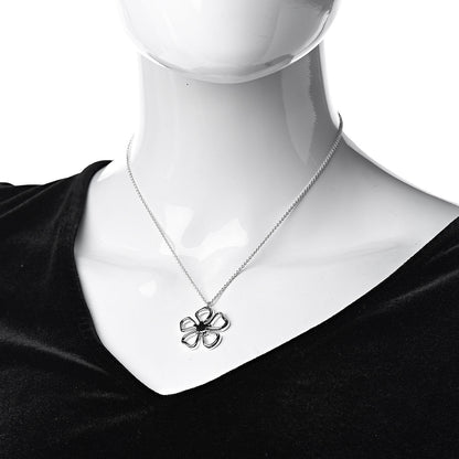 Tiffany Sterling Silver Open Flower Pendant Necklace 2 of 5