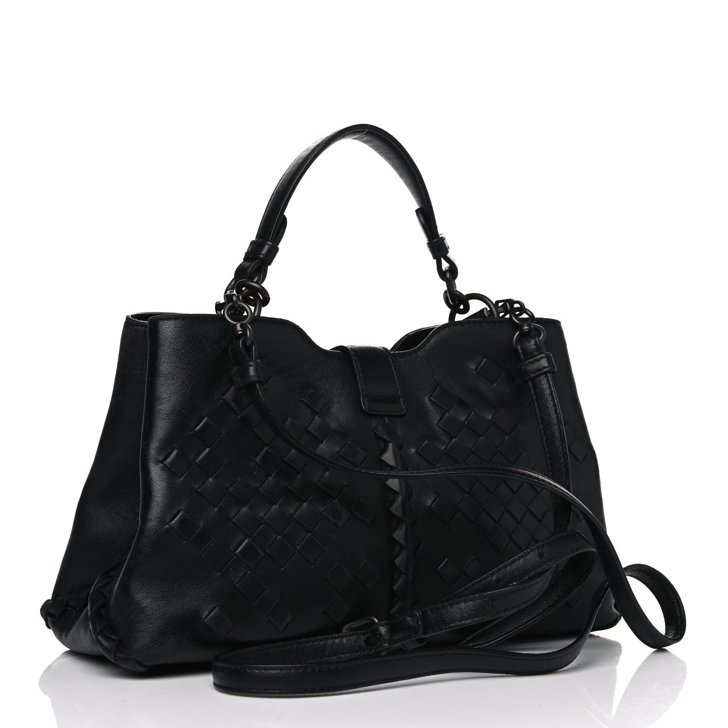 Bottega Veneta Calfskin Intrecciato Bag Black 2 of 17