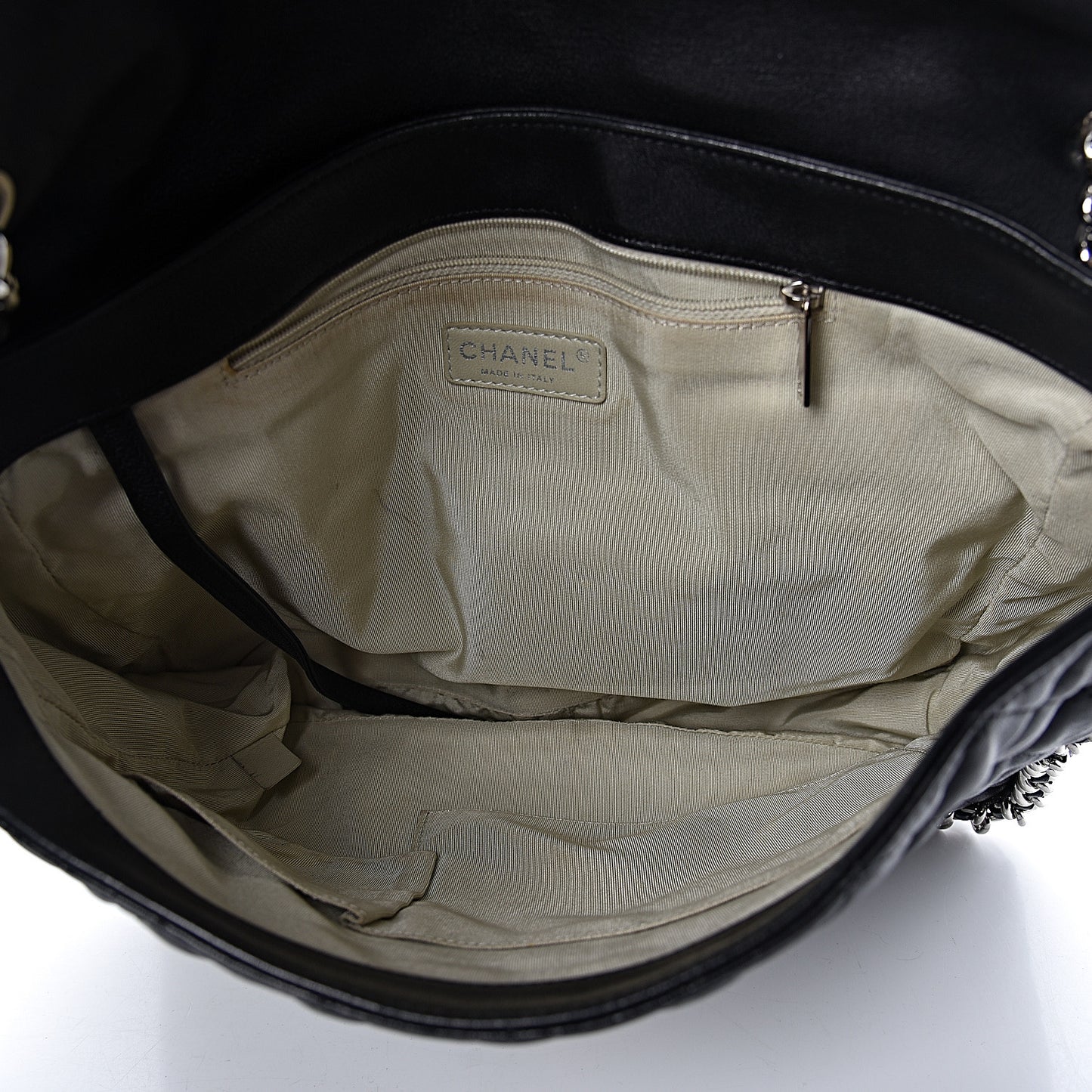 Washed Lambskin Quilted Maxi Chain Around Flap Black