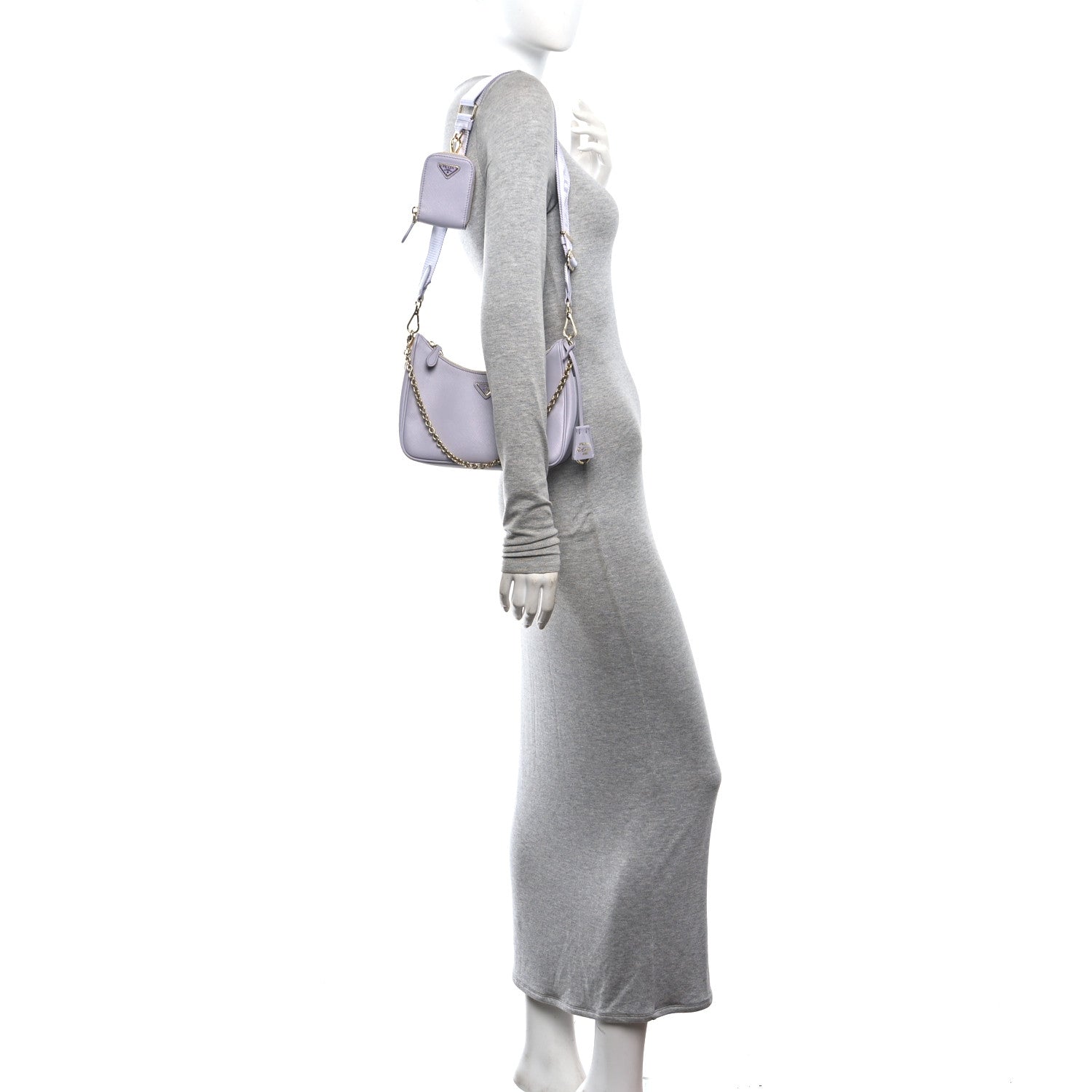 Prada Saffiano Lux Re-Edition 2005 Shoulder Bag  Glicine 2 of 10