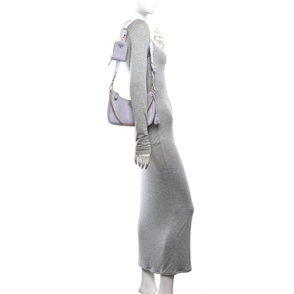 Prada Saffiano Lux Re-Edition 2005 Shoulder Bag  Glicine 2 of 10