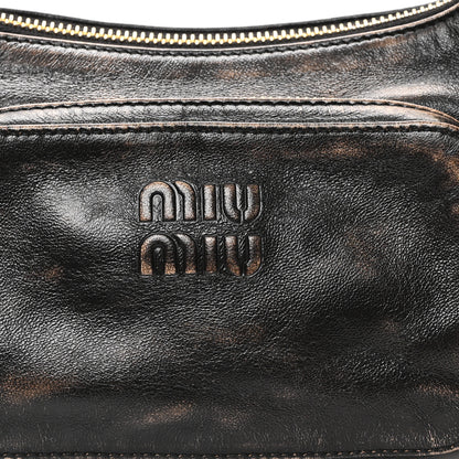 Miu Miu Distressed Nappa Pocket Bag  Sand Coffee 8 of 10
