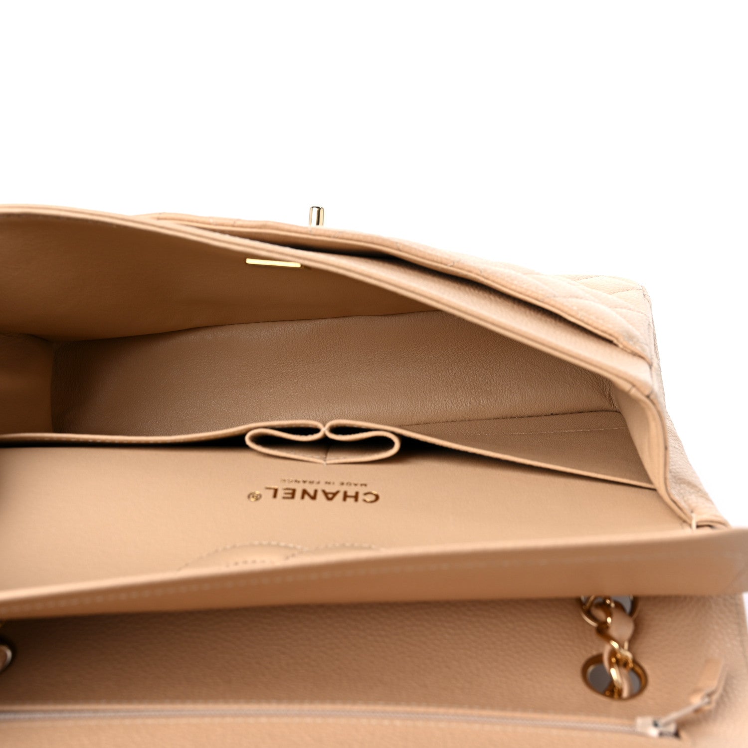 Chanel Caviar Quilted Medium Double Flap Beige 5 of 12