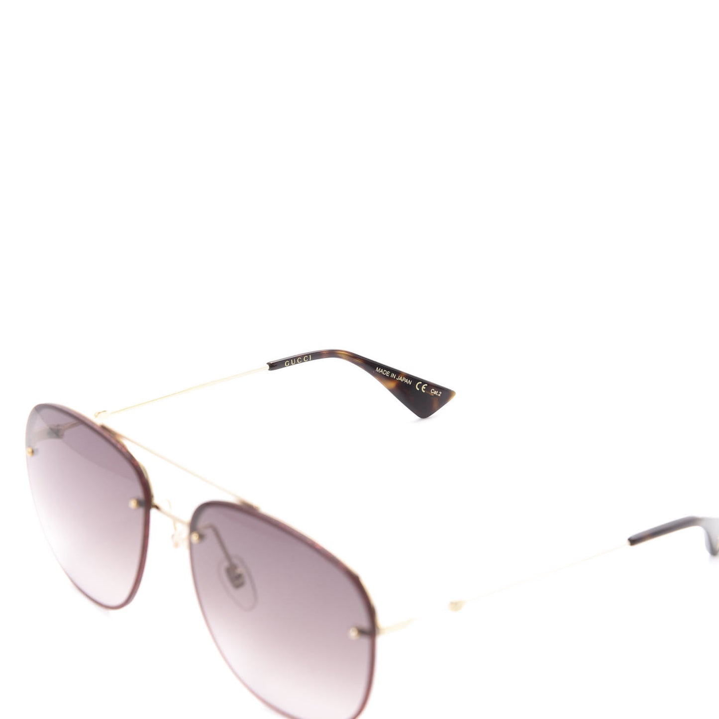 Metal Glitter Aviator Sunglasses G0227S Red Gold
