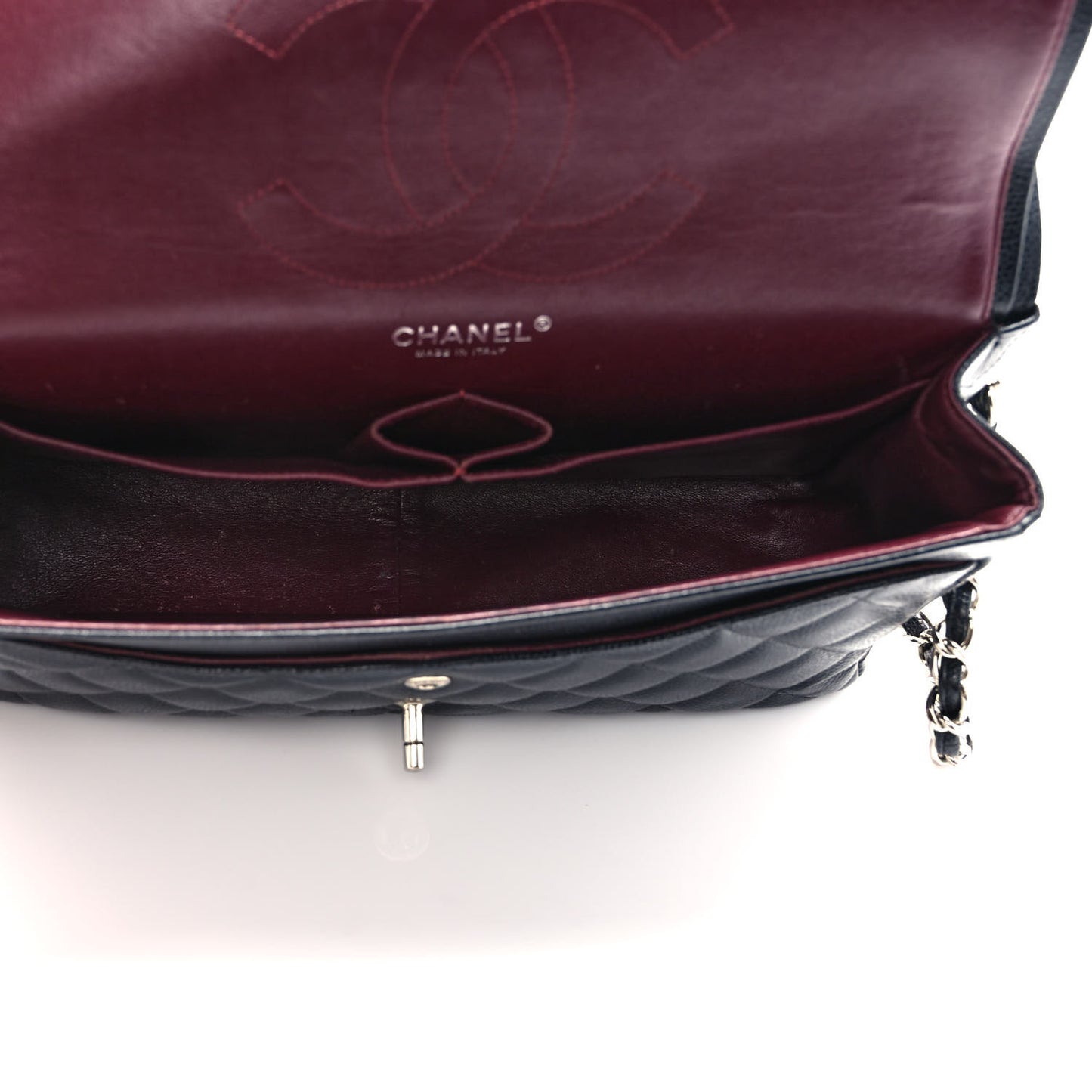 Caviar Quilted Jumbo Double Flap Black