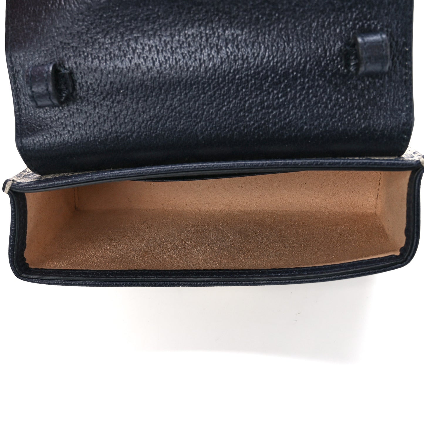 GG Supreme Monogram Textured Dollar Calfskin Web Mini Padlock Top Handle Shoulder Bag Beige Blue