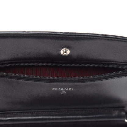 Chanel Lambskin Quilted Wallet On Chain WOC Black 8 of 14