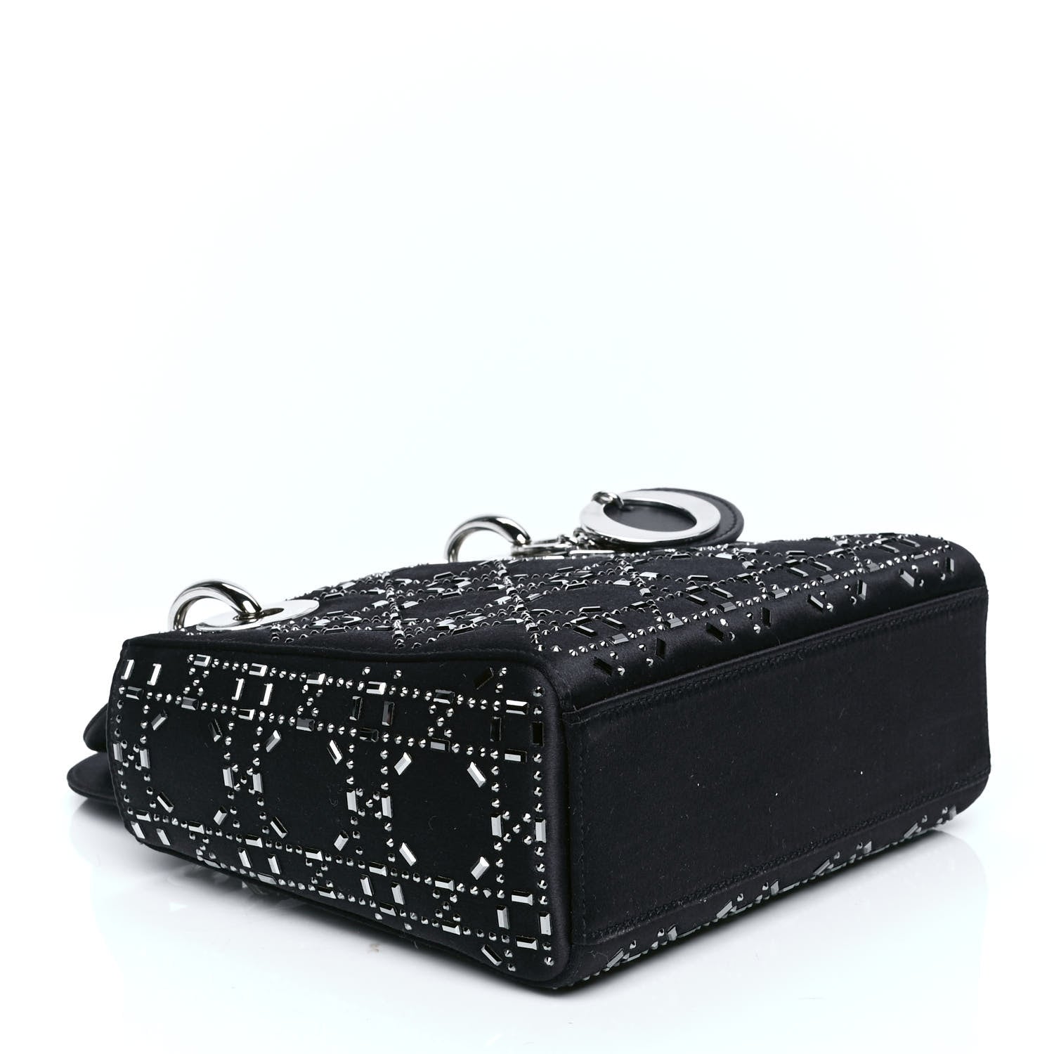 Christian Dior Satin Crystal Cannage Mini Lady Dior Navy 3 of 7