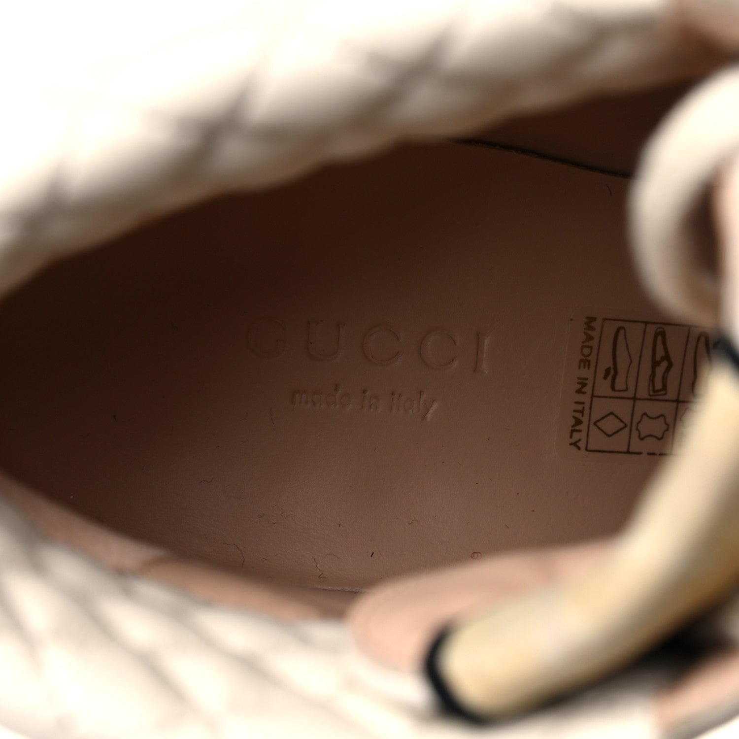 Gucci Calfskin GG Supreme Monogram Nappa Quilted Lace Up Ankle Boots 39 Mystic White Beige 7 of 14