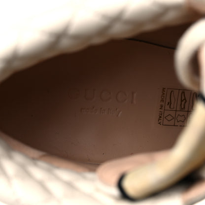 Gucci Calfskin GG Supreme Monogram Nappa Quilted Lace Up Ankle Boots 39 Mystic White Beige 7 of 14