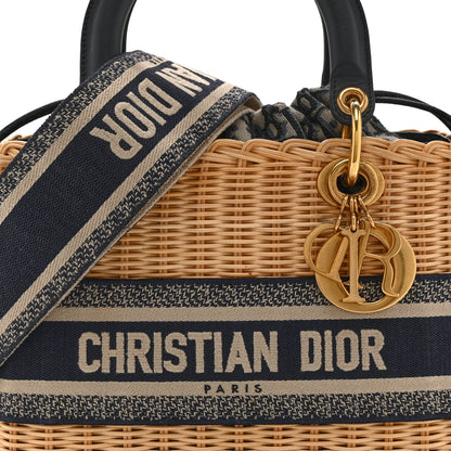 Christian Dior Wicker Oblique Medium Lady Dior Bag Blue 8 of 10
