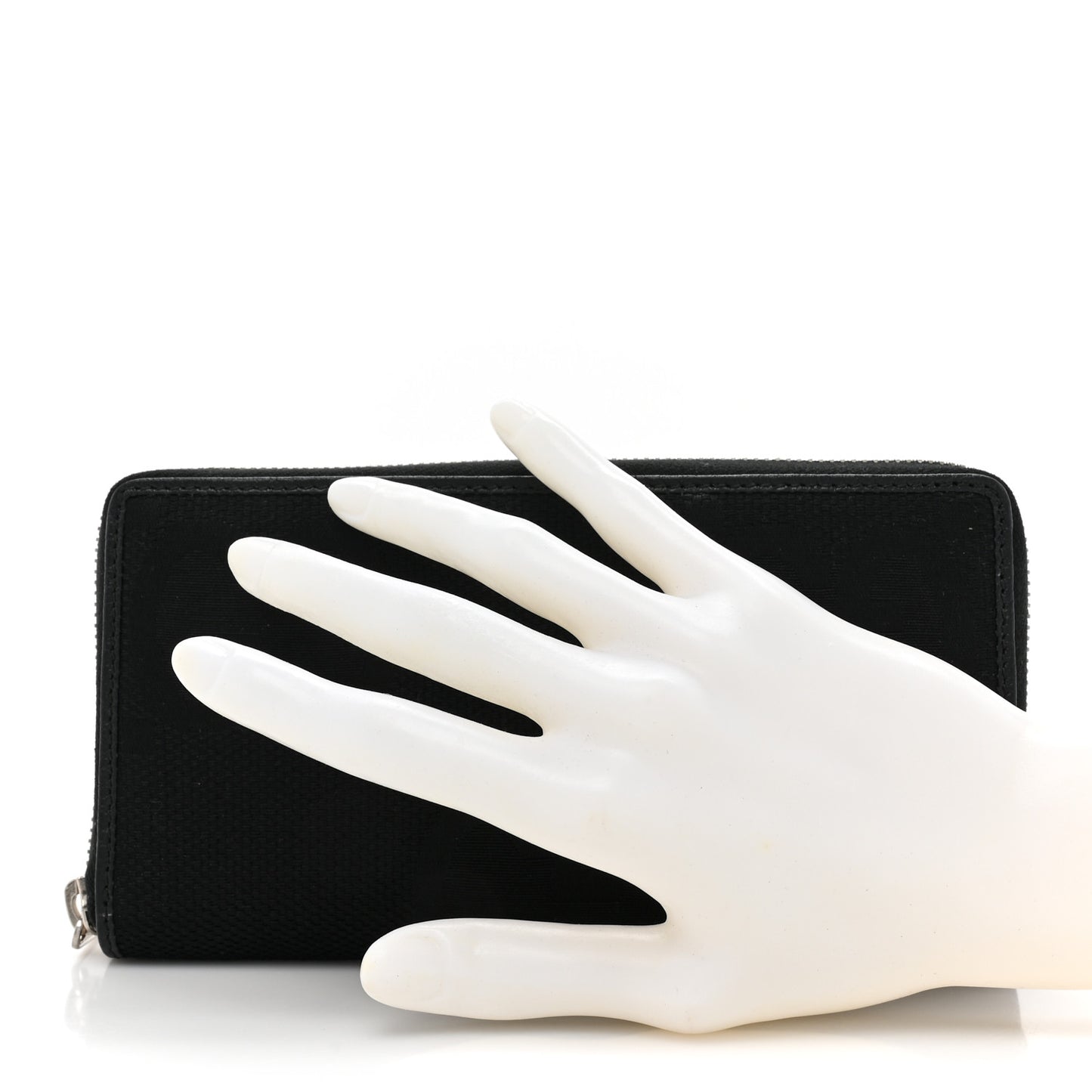 Canvas Monogram Jumbo GG Textured Dollar Calfskin Continental Wallet Black