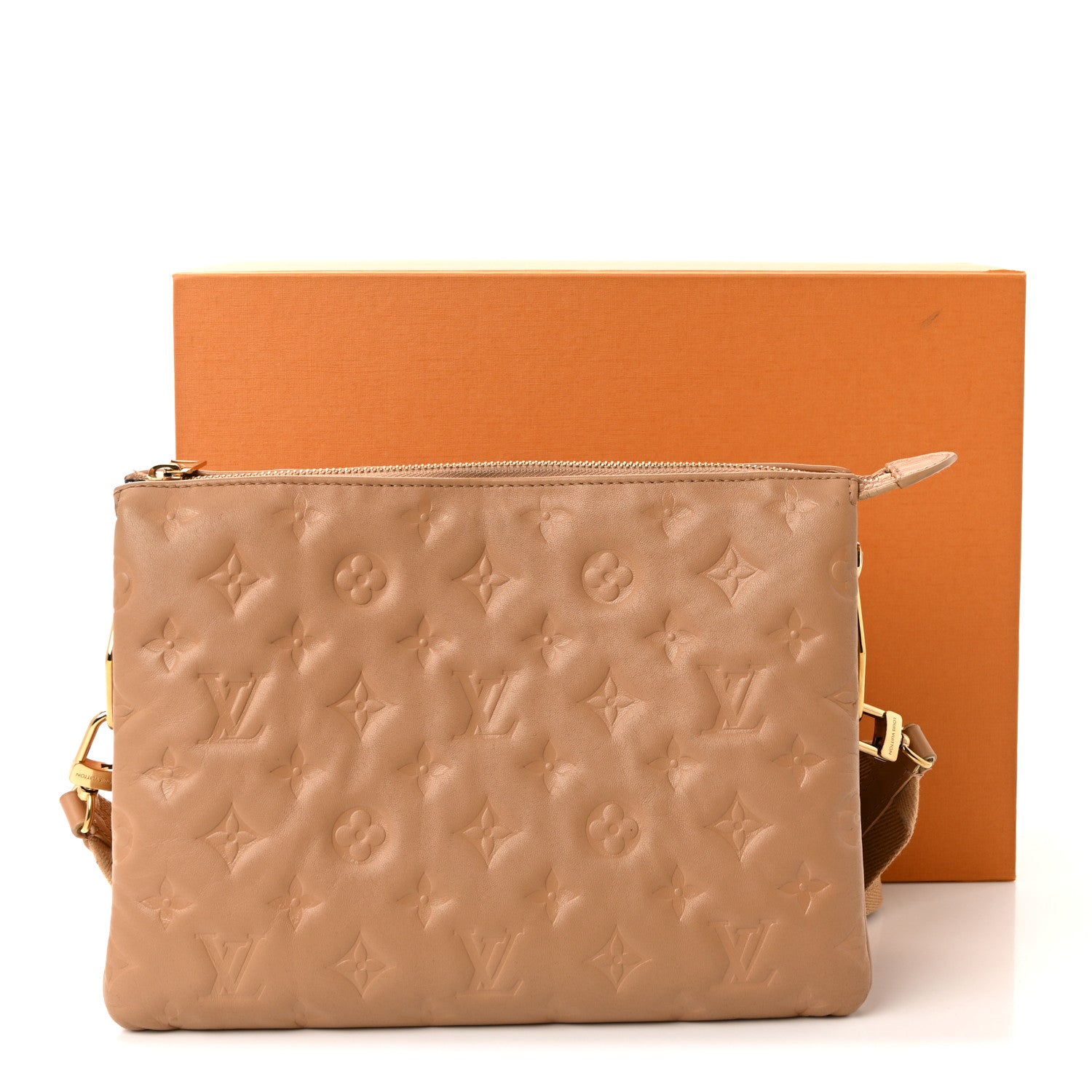 Louis Vuitton Lambskin Embossed Monogram Coussin PM Camel 10 of 10