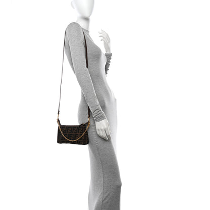 Fendi Zucca Vitello Elite Mini Pouch Crossbody Tobacco 2 of 14