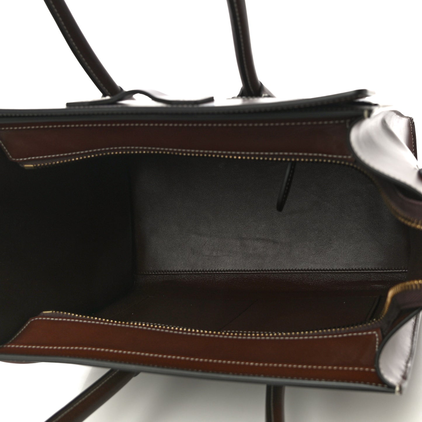 Satinated Natural Calfskin Micro Luggage Dark Brown