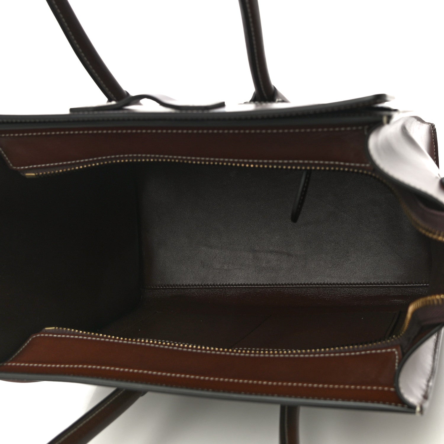 Celine Satinated Natural Calfskin Micro Luggage Dark Brown 5 of 9